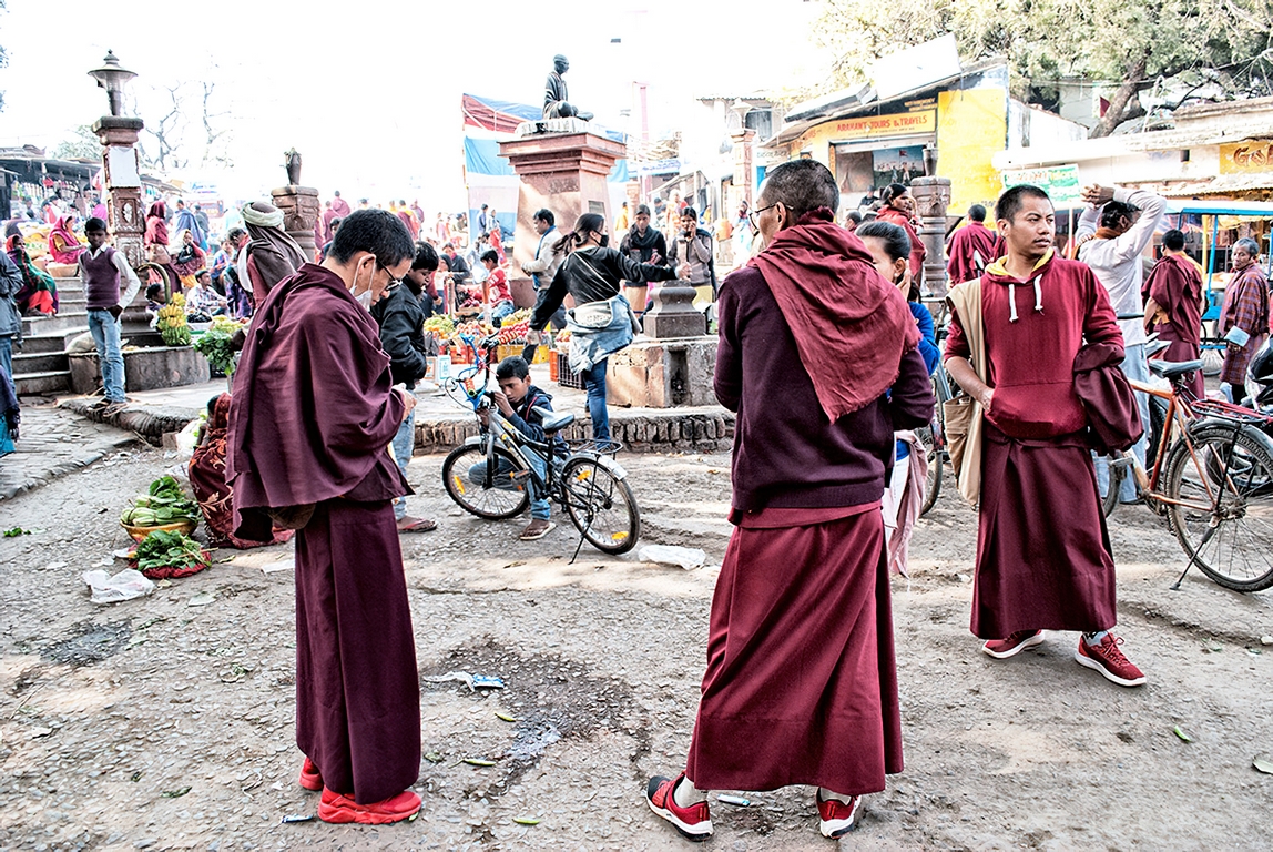 Bodhgaya - Moines et vélo