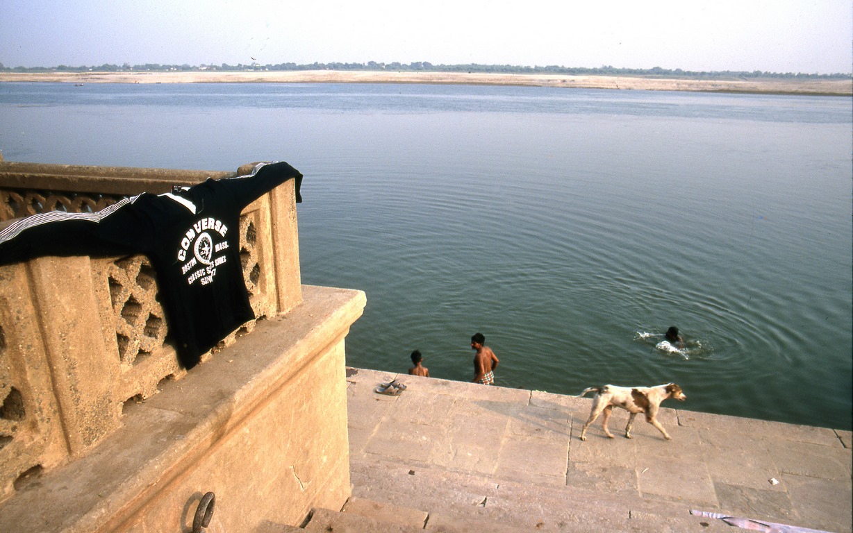 Varanasi - Linge et chien